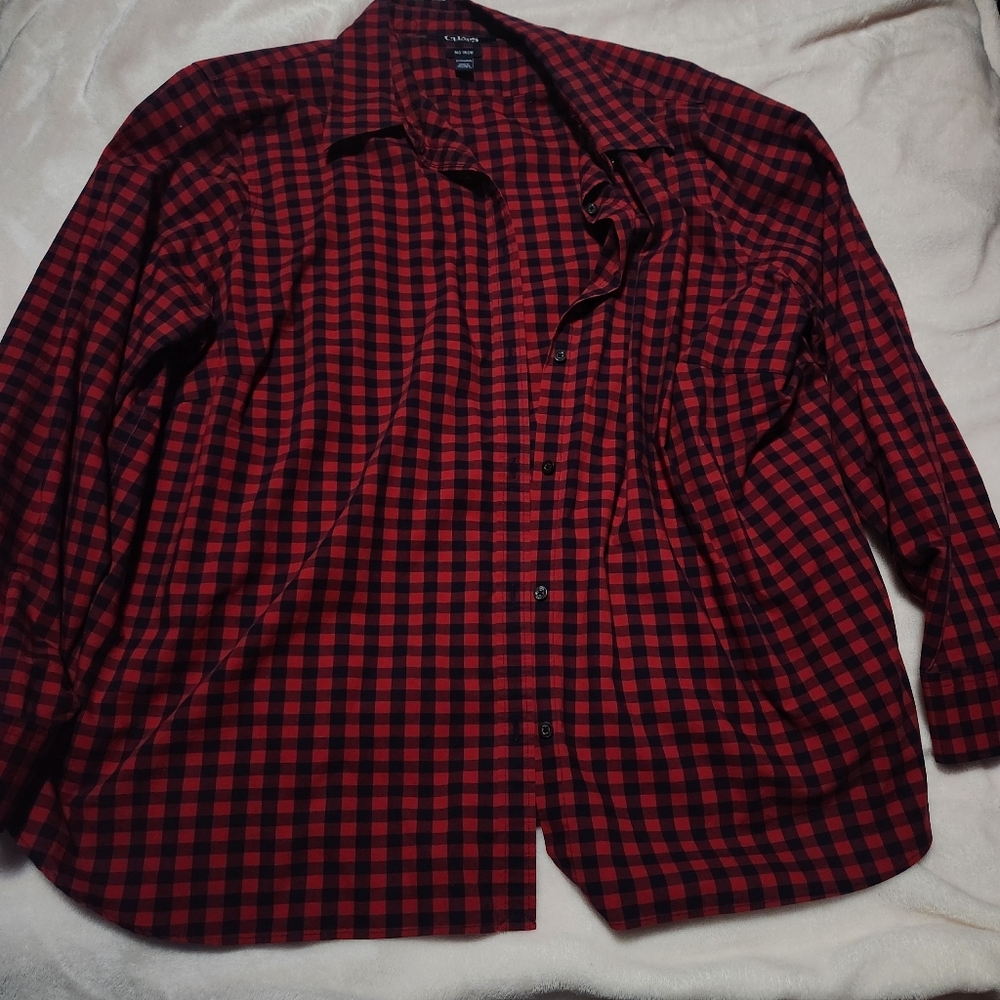 3X, Chaps, Womans Plaid Shirt